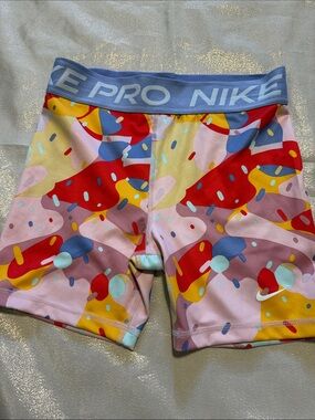 Nike Girls' Pink Multicolor Printed Performance Leggings